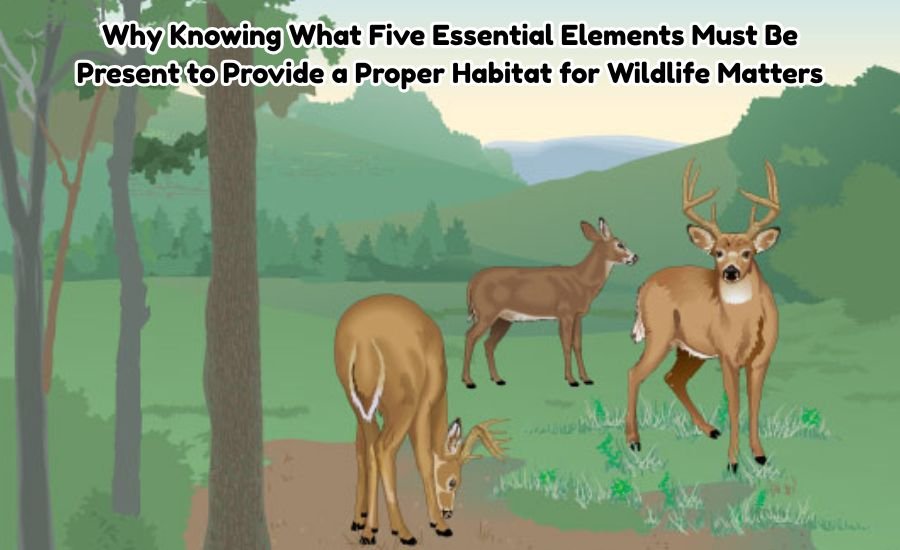 what five essential elements must be present to provide a proper habitat for wildlife